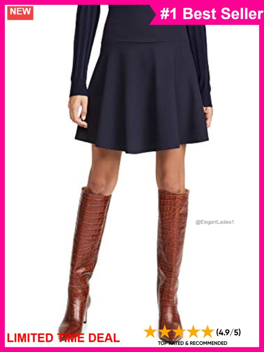 Susana Monaco High Waist Flare Skirt Jersey Pull-On Dance